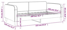 Sofá-cama 100x200 cm tecido preto