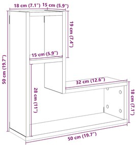 Prateleiras de parede cubos 2 pcs deriv. madeira madeira velha