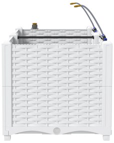 Jardineiras vidaXL com sistema de irrigação por água 2 pcs Branco