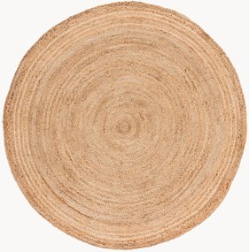 Tapete redondo de pelo curto em juta tecido à mão Cape Cod