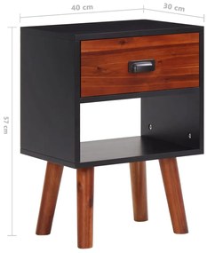Mesa de cabeceira 40x30x57 cm madeira de acácia maciça