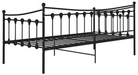 Sofá-cama 90x200 cm metal preto