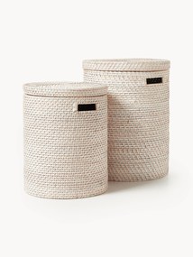 Cesto de roupa suja com tampa Lurdes, conjunto de 2