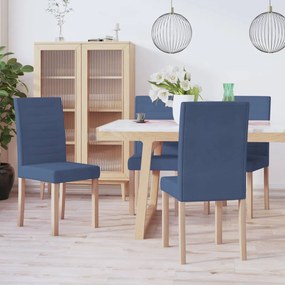vidaXL Cadeiras de jantar 4 pcs tecido azul