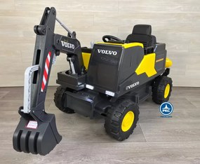 Escavadora elétrica para crianças Volvo 12V 2.4G Amarela