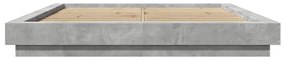 Estrutura cama c/ luzes LED derivados de madeira cinza cimento