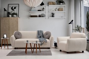 Sofá de 3 Lugares Eddy – Creme – 223 x 83 x 86 cm