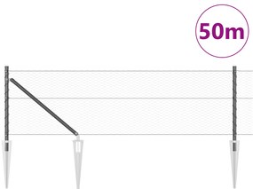 Cerca Hexagonal vidaXL Cinza 0,6x50 m Aço