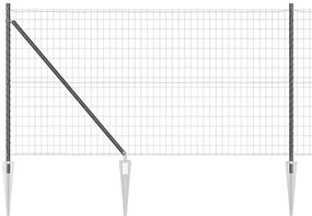 Cerca Euro com 7 Postes Pontudos 1 x 10m em Aço Galvanizado Cinza