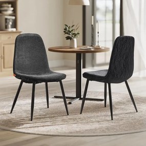 Conjunto de 2 cadeiras de sala de jantar (MESA NÃO INCLUIDA)  em tecido chenille 55 x 43,5 x 85,5 cm Cinzento
