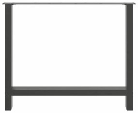 Pés para mesa de jantar antracite 2 peças 90x(72-73) cm aço