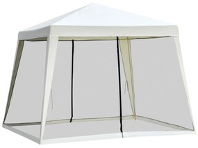 Outsunny Tenda de Jardim 3x3m Tenda com 4 Partes Laterais Rede Mosquiteira com Zíper Proteção UV para Patio Bege | Aosom Portugal
