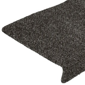 Tapetes de escada autoadesivos 30 pcs 65x21x4 cm antracite