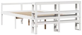 Cama para idosos com cabeceira 150x200 cm pinho maciço branco