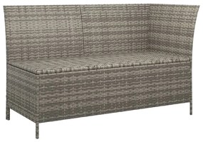 4 pcs conjunto lounge de jardim c/ almofadões vime PE cinzento