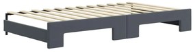 Sofá-cama c/ gavetão e gavetas 100x200cm veludo cinzento-escuro