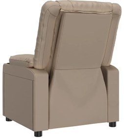 Poltrona massagens reclinável elétrica couro artif. cappuccino