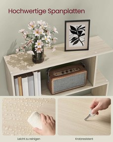 Estante elegante com 6 prateleiras 24 x 70 x 191 cm bege natural