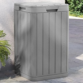 vidaXL Caixote do lixo de exterior 38x38x65 cm PP cinzento