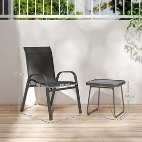 Conjunto de Móveis de Jardim 3 Peças Móveis de Exterior Incluí 2 Poltr