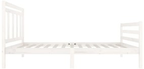 Estrutura de cama 100x200 cm madeira maciça branco