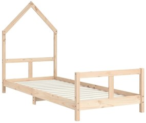 Estrutura de cama infantil 80x200 cm madeira de pinho maciça