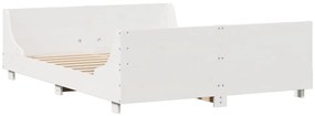 Cama com estante sem colchão 120x190 cm madeira maciça branco