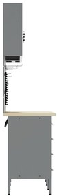 Conjunto de Gabinete de Trabalho e Painel de Ferramentas em 8 Peças Vi