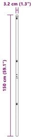 Postes de Cerca 26 pcs Verde Ø32 mm 150 cm Aço Galvanizado