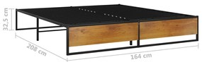 Estrutura de cama 160x200 cm metal preto