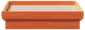 Estrutura de cama com LED 75x190 cm pinho maciço castanho-mel
