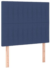 Cama com molas/colchão 90x190 cm tecido azul