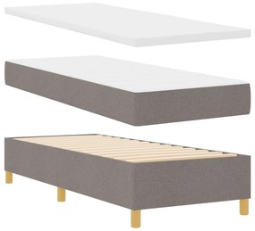 Cama Box Spring com Colchão Taupe 80x200 cm Tecido