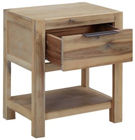 Mesa de cabeceira c/ gaveta 40x30x48 cm madeira acácia maciça