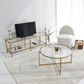 Mesa de Centro Gold Sun – Dourado – 83 x 40 x 83 cm