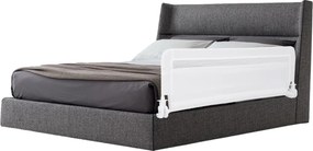 Barreira de Cama para Crianças Dobrável de 120 cm com Capa Removível e Lavável e Correia de Segurança Branca