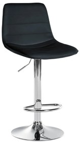 Banco de bar Lex em couro sintético e com estrutura cromada 45 x 89-110 x 46 cm Preto
