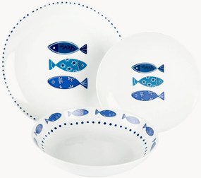 Conjunto de loiça em porcelana Ocean, 6 pessoas, conjunto de 18