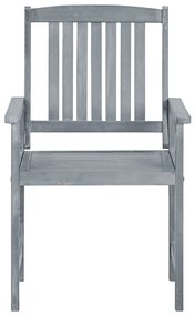 Cadeiras de jardim com almofadões 4 pcs acácia maciça cinza