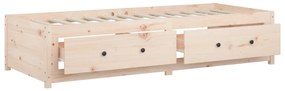Sofá-cama de solteiro pequeno 75x190 cm pinho maciço