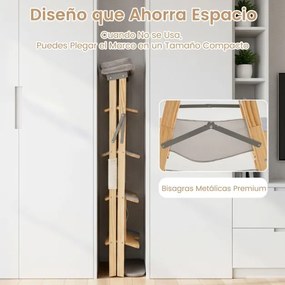 Arranhador para gatos em madeira dobrável com escada Torre alta em pinho maciço de 5 níveis cinzento