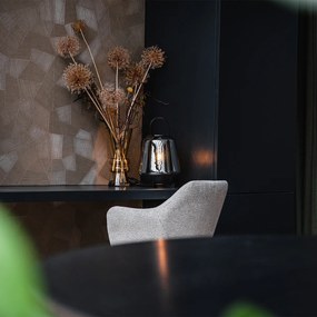 Candeeiro de mesa Art Deco preto com vidro fumê 23 cm - Kevin