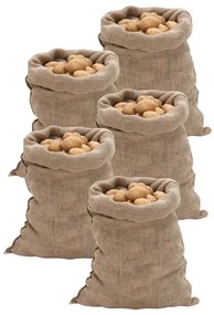 vidaXL Sacos de juta 5 peças 60x105 cm 100% juta 220 g/m²