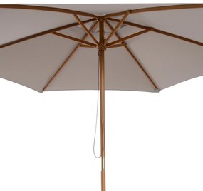 Chapéu de Sol de Madeira Ø250x230 cm para Exterior com 6 Hastes Sistem