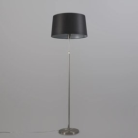 Candeeiro de pé em aço com abajur preto 45 cm ajustável - Parte Design,Moderno