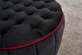Pouffe Jasmin – Anthracite &amp; Pink – 65 cm x 42 cm x 65 cm