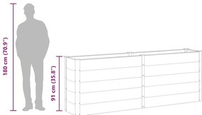 Canteiro elevado de jardim 250x50x91 cm WPC cinzento