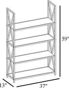 Estante Xena – Nogueira/Preto – 94x33x150 cm