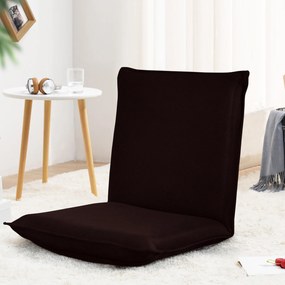 Poltrona chão reclinável com apoio para as costas almofadado e ajustável Ideal para ler meditar 98 x 47 x 7,5 cm Castanho