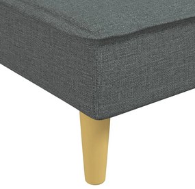 Sofá-cama em forma de L 255x140x70 cm tecido cinzento-escuro